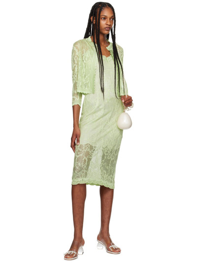 Simone Rocha Green Floral Midi Dress outlook
