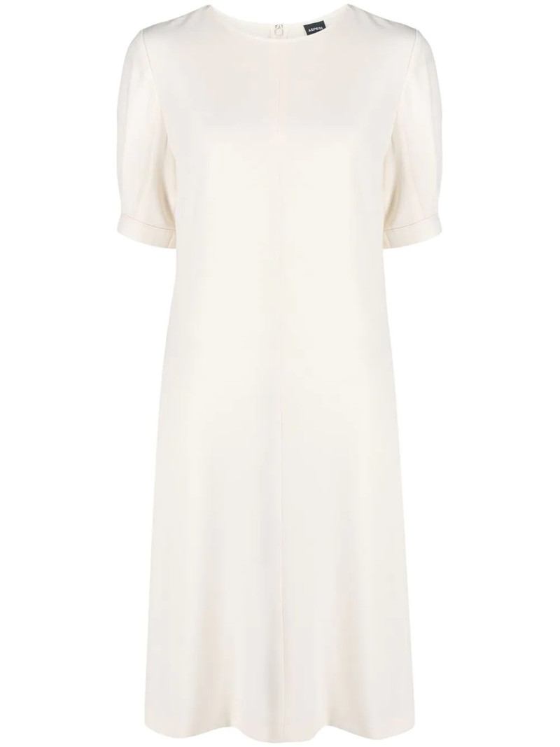 button-embellished puff sleeve dress 1