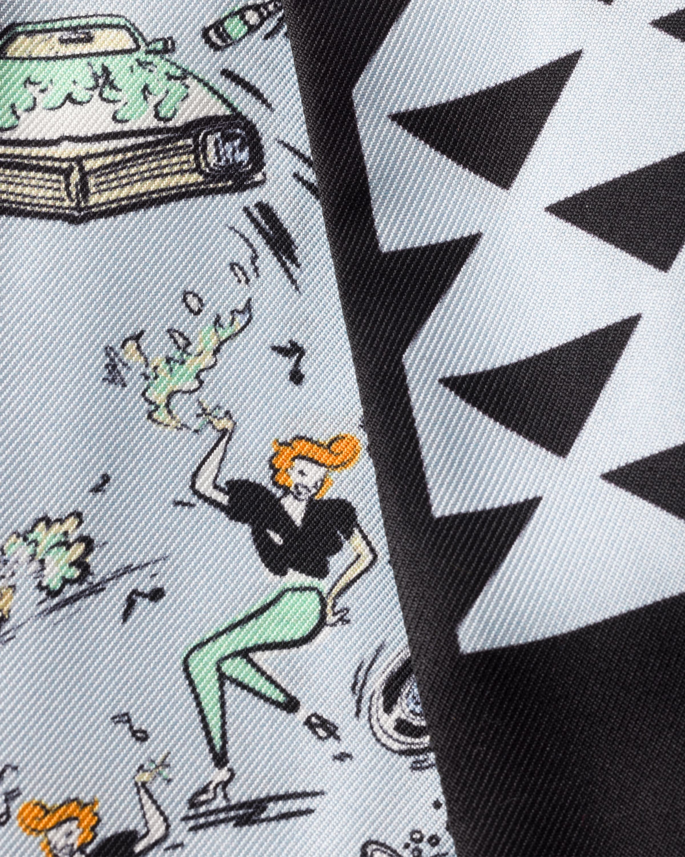 Printed silk twill skinny scarf - 2
