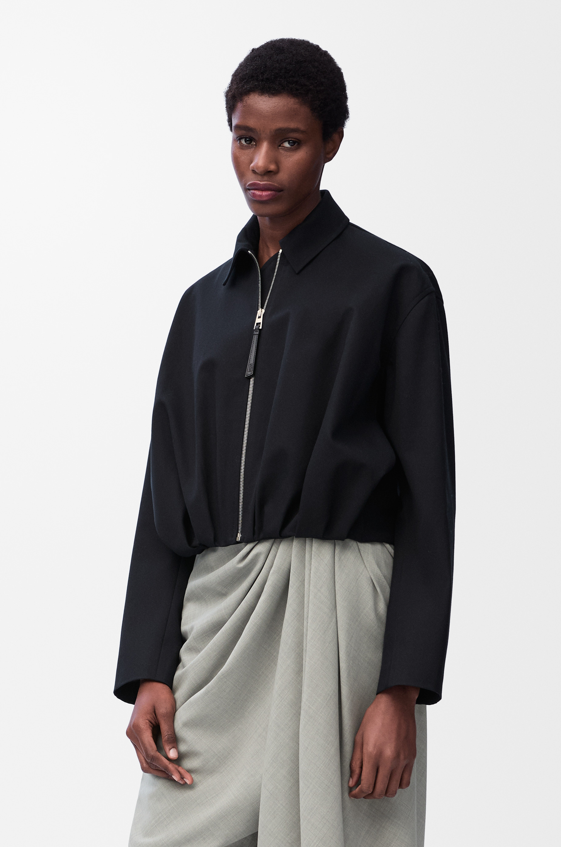 Draped jacket in cotton and silk - 4