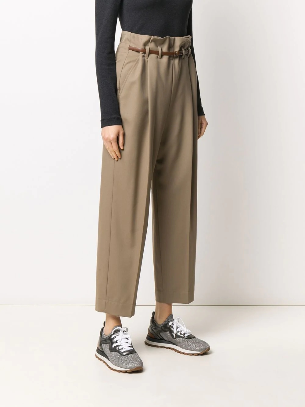 belted cropped trousers - 3