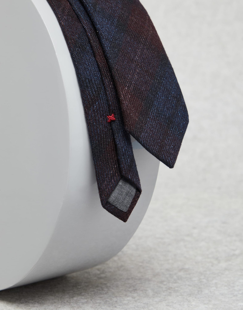 Brunello Cucinelli Wool, cashmere and silk tartan flannel tie outlook