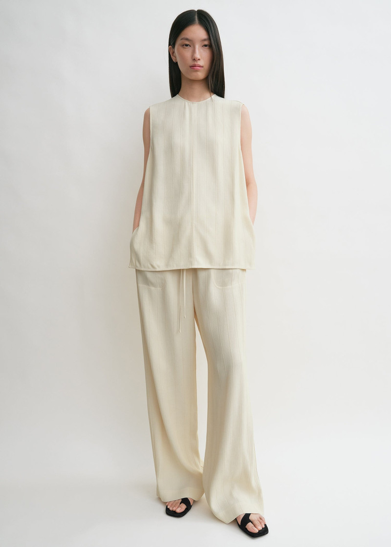 Totême Woven stripe top ecru outlook