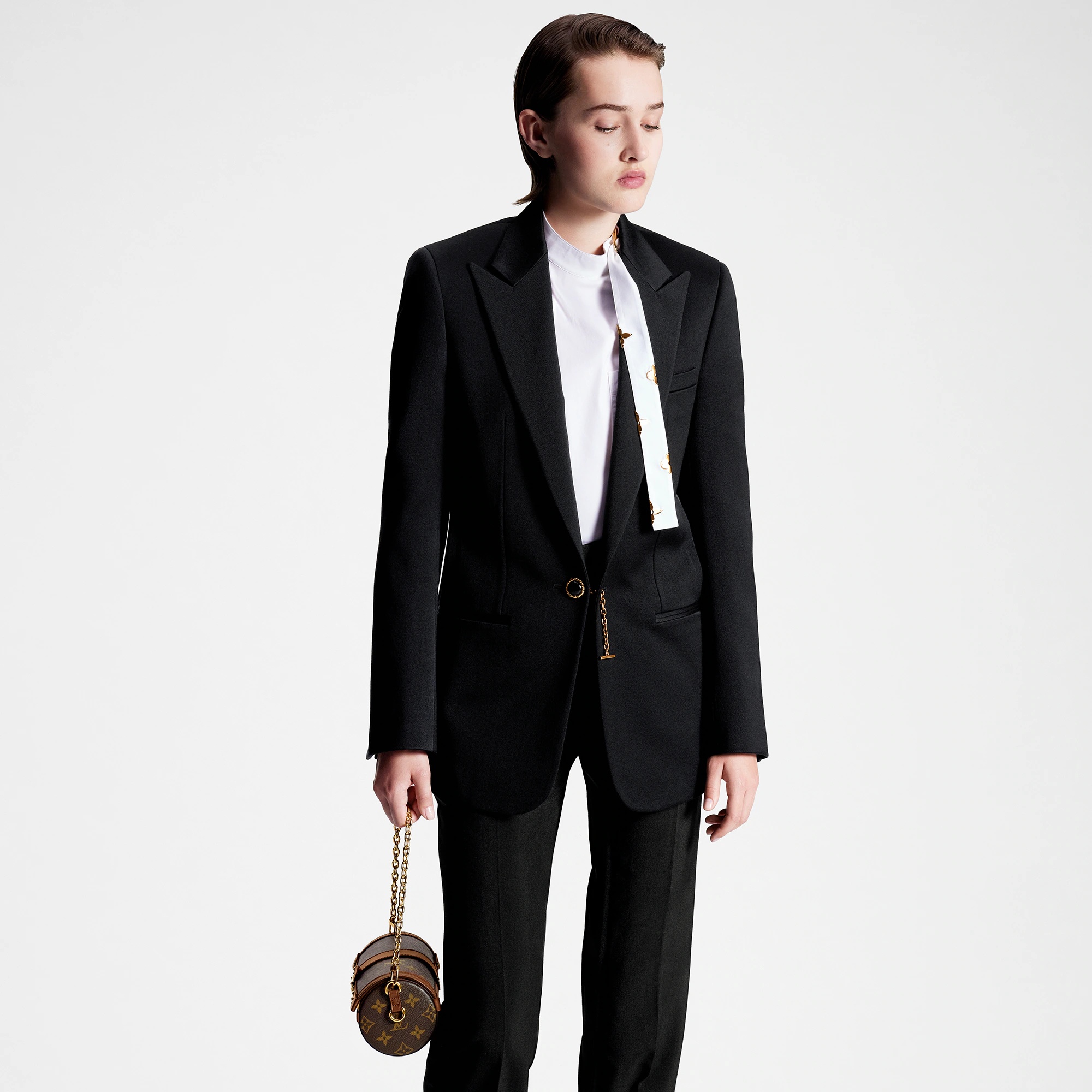 Jewel Button Tuxedo Jacket - 5