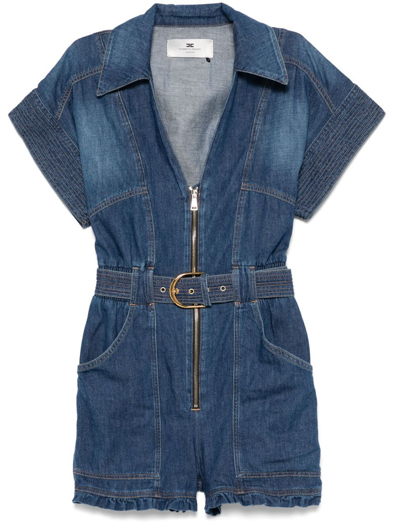 belted denim romper 1