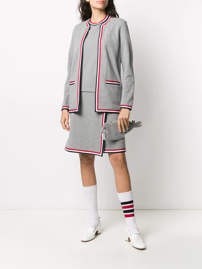 Thom Browne RWB-trim cardi-coat outlook