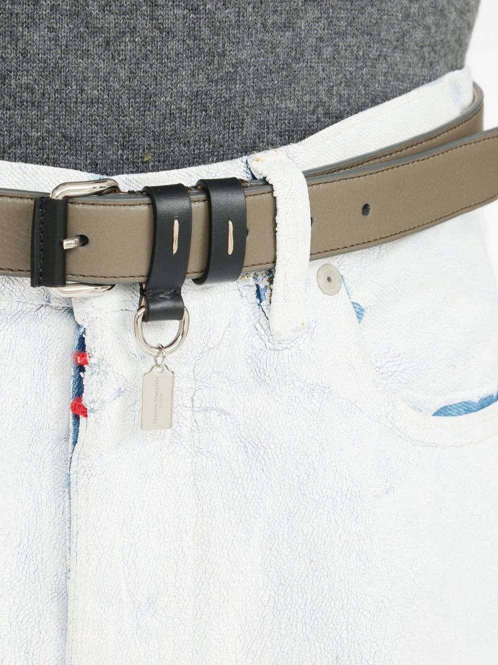 leather double-buckle belt - 5