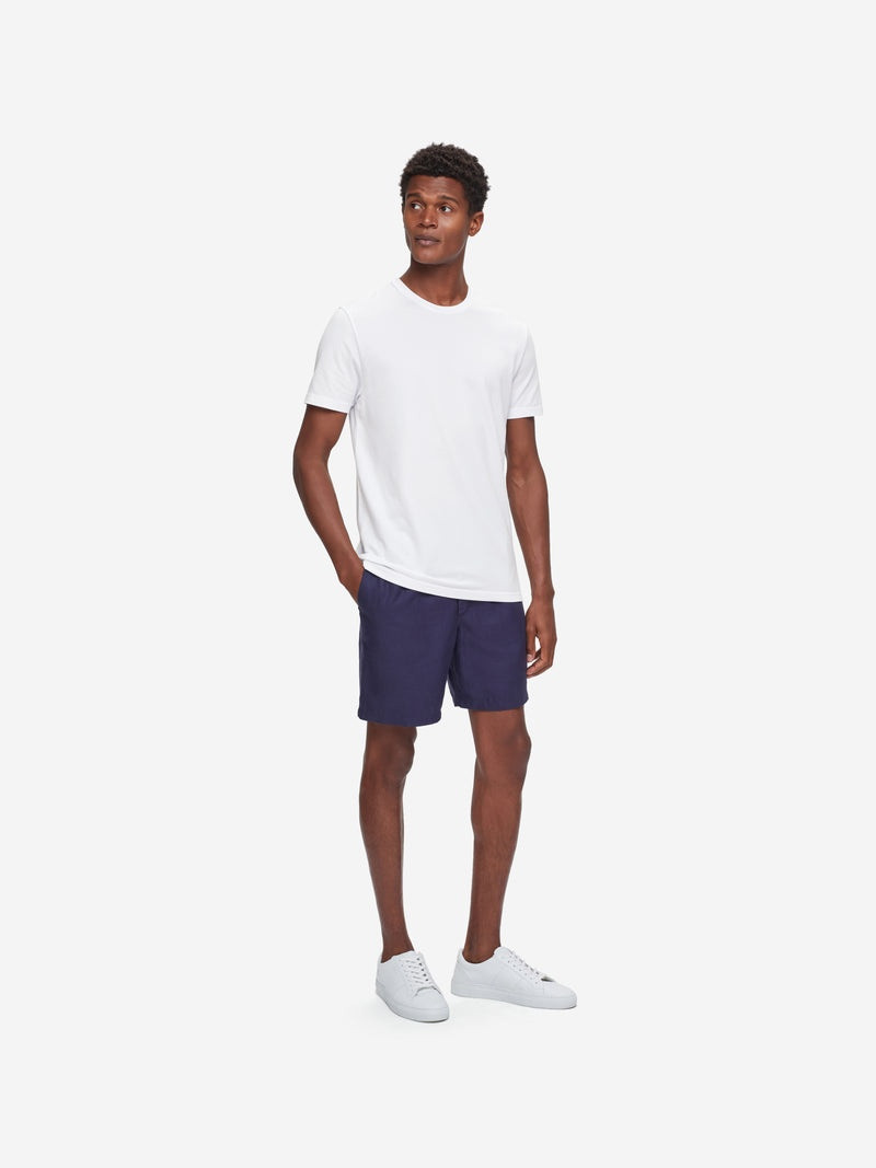 Derek Rose Men's T-Shirt Ramsay Pique Cotton Tencel White outlook