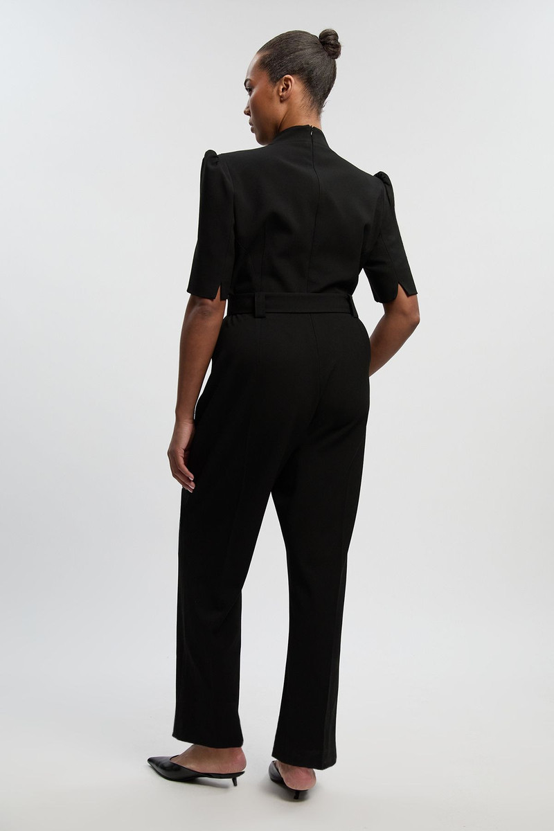 Plus Size Structured Crepe Forever Belted Jumpsuit 4