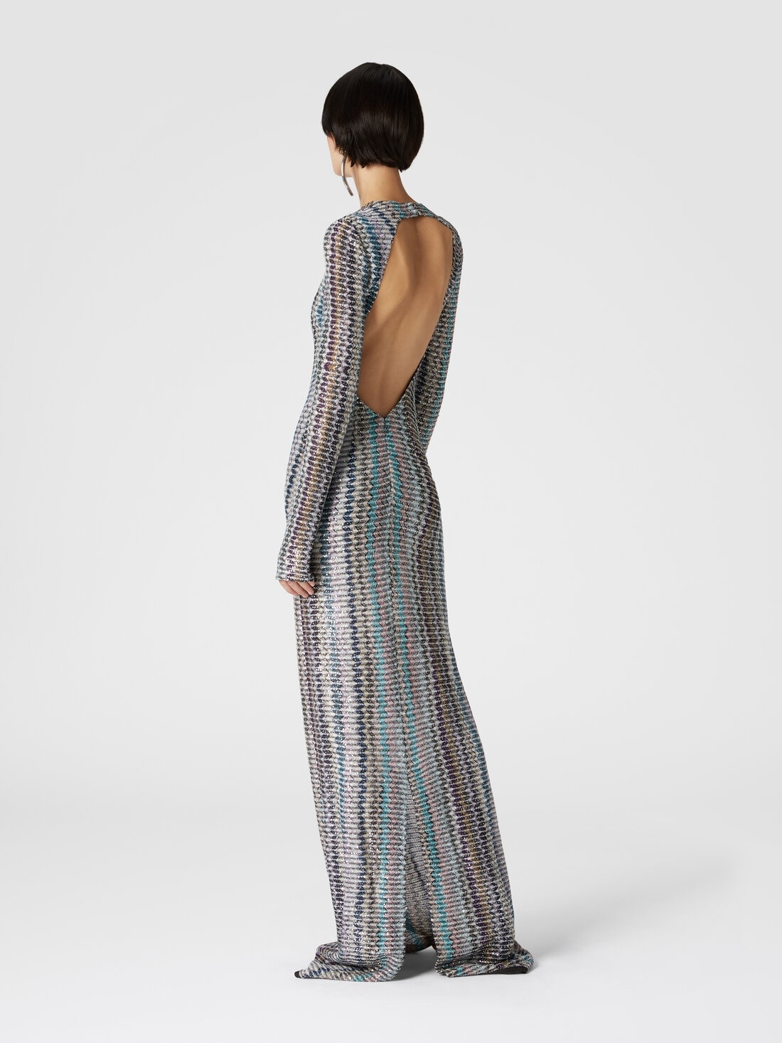 Long dress with sequins and cut-out detail - 3