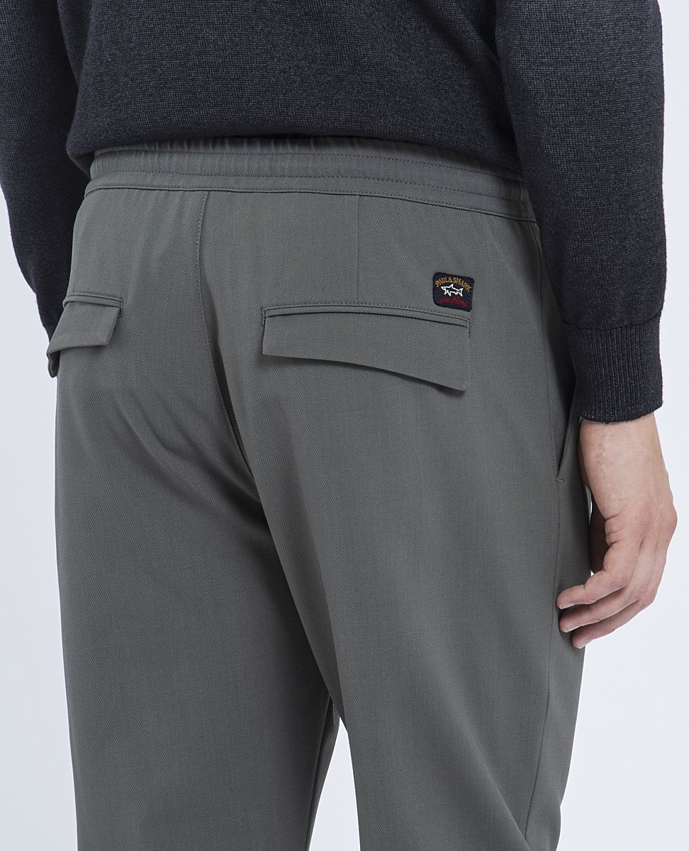 Technical wool Cargo Trousers with drawstring - 5