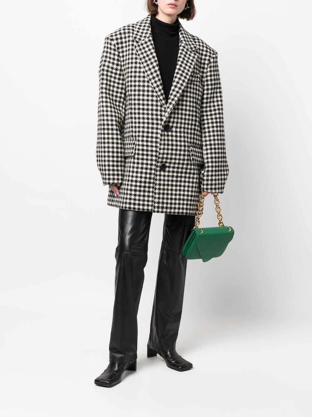 houndstooth pattern blazer jacket - 3