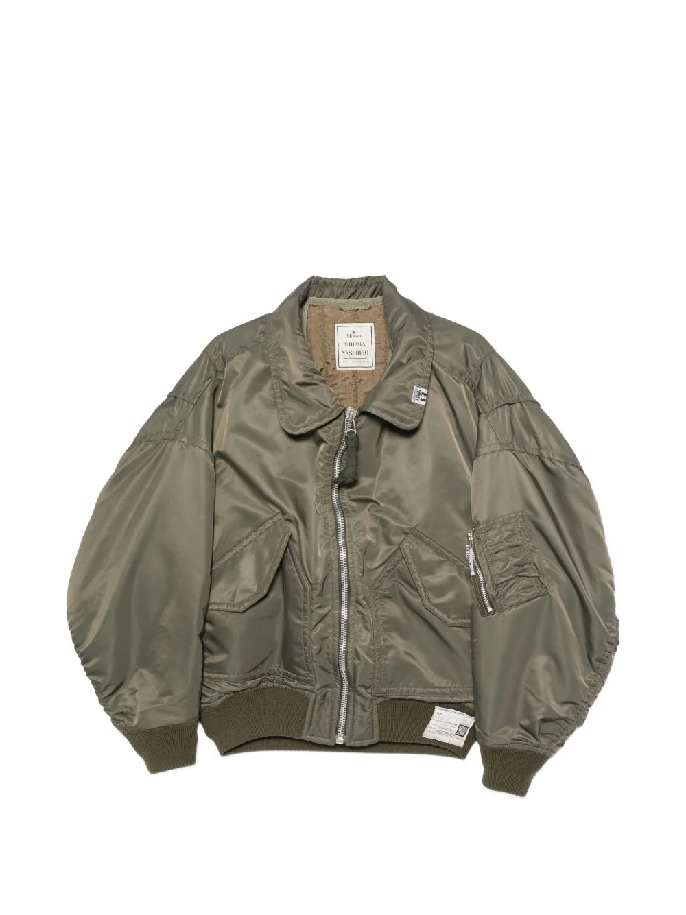 zip-up oversized bomber jacket - 1
