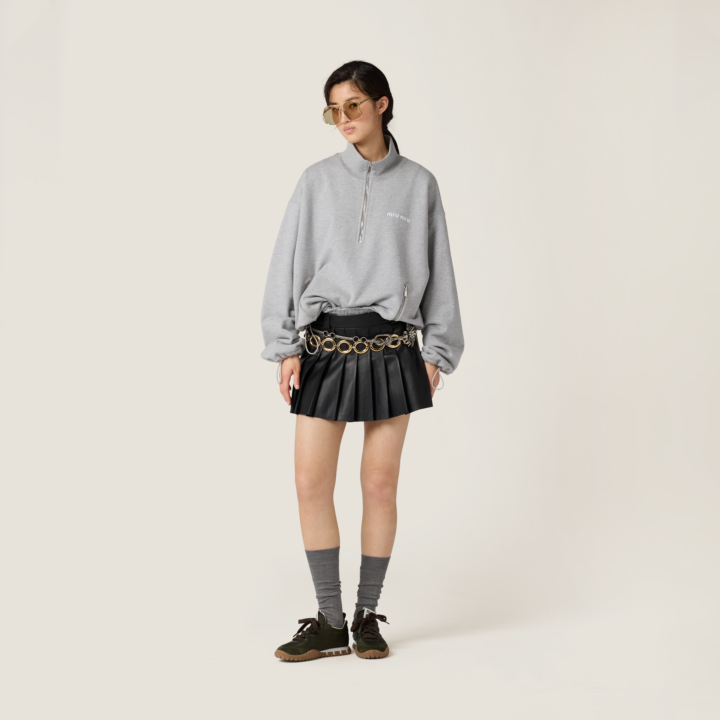 Cotton fleece zipper sweatshirt - 4