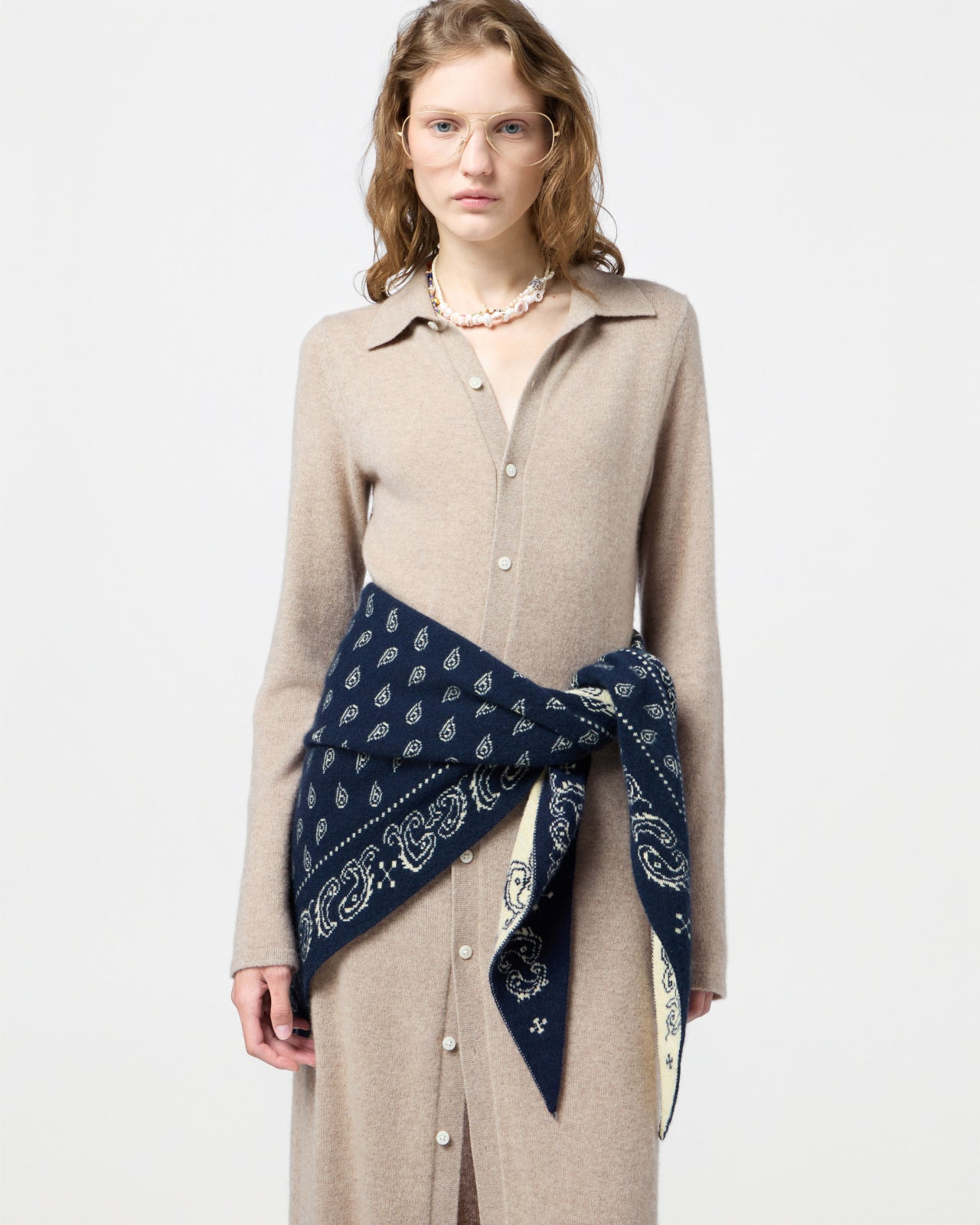 Showtime Shirt Dress In Cashmere - 4