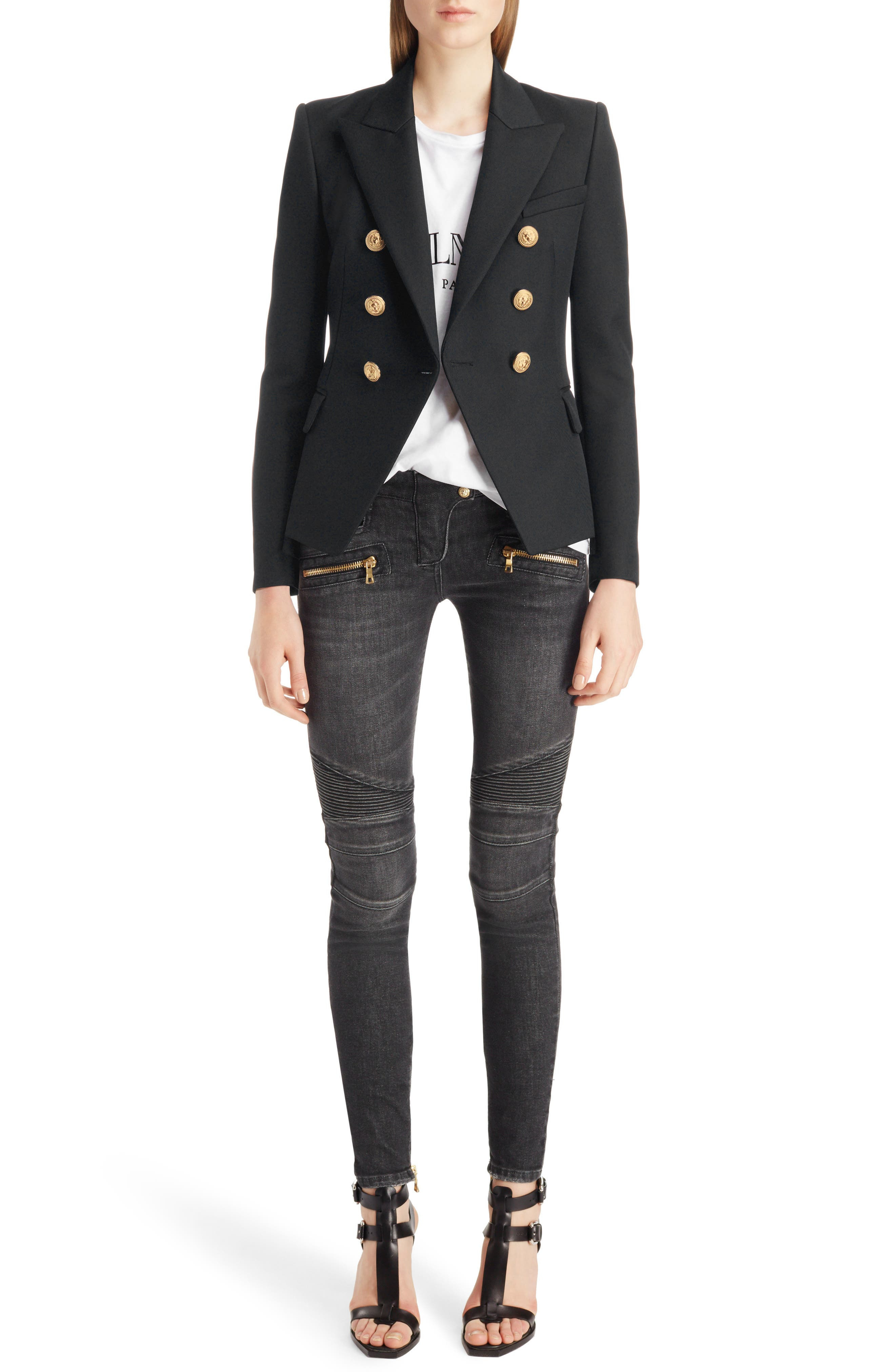 Double Breasted Wool Blazer - 5