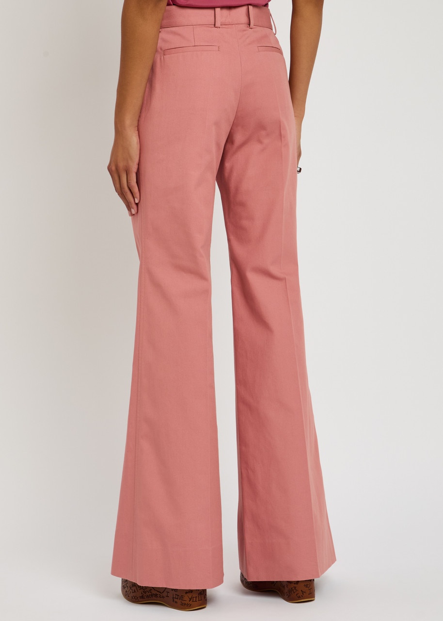Chloe Flared-leg Canvas Trousers - 3