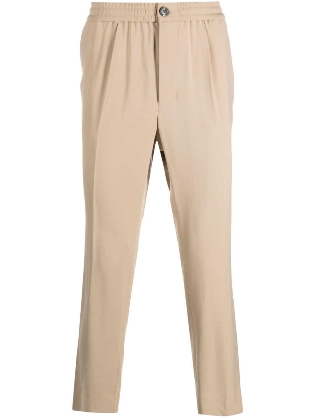 elasticated-waist cropped trousers - 2