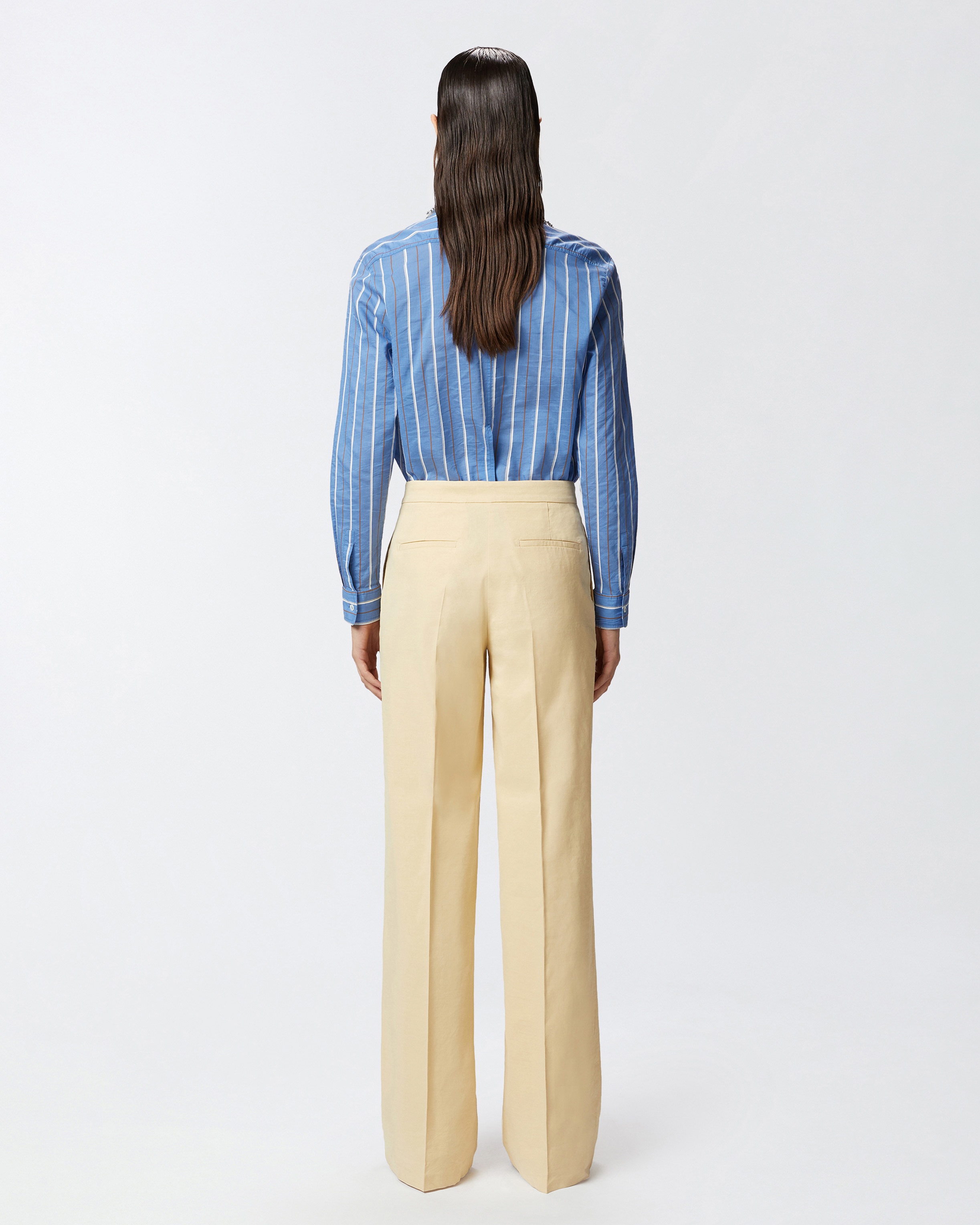 STRETCH LINEN PLEATED TROUSERS - 4