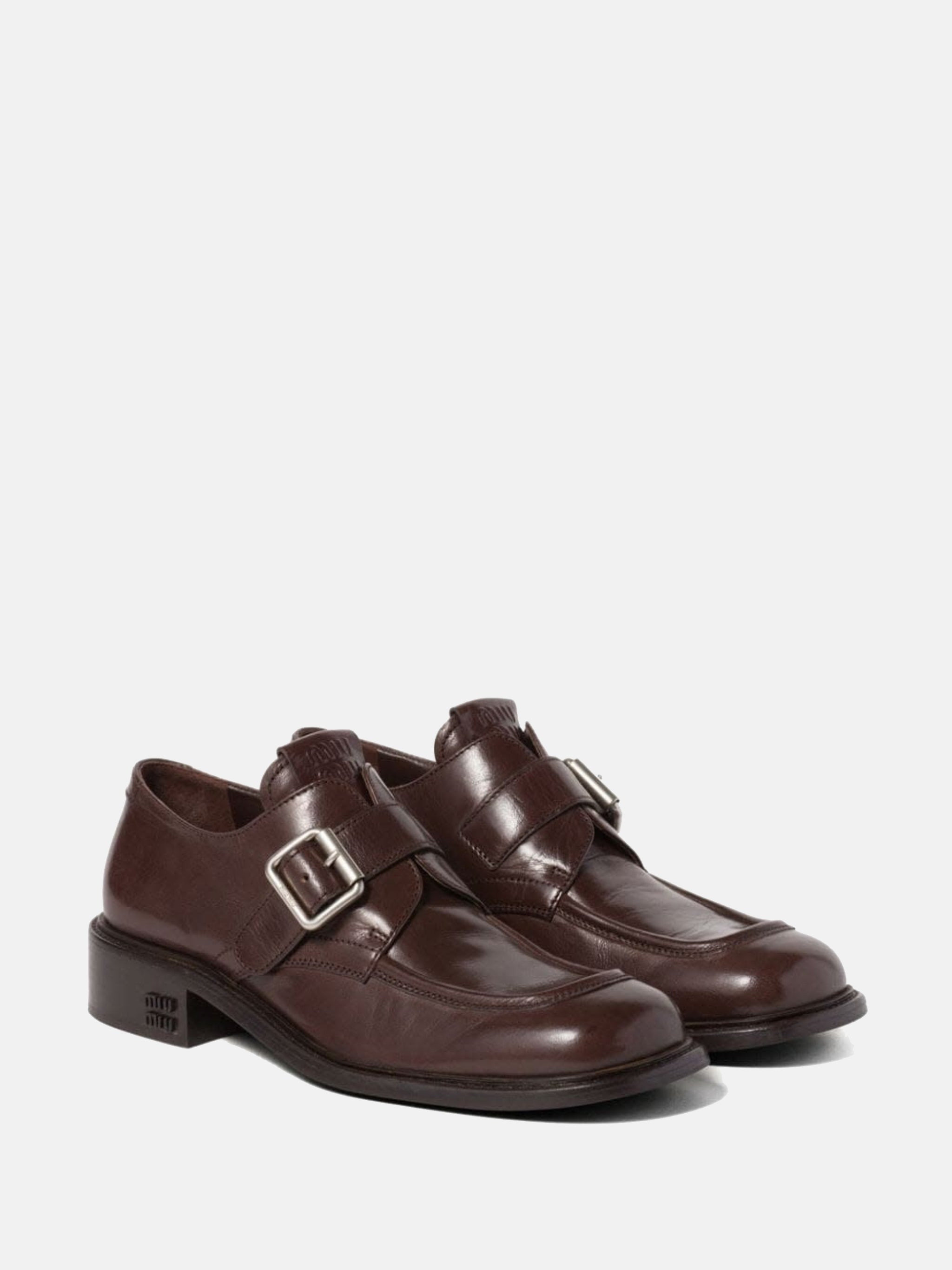 MIU MIU Women Leather Brogue Shoes - 2