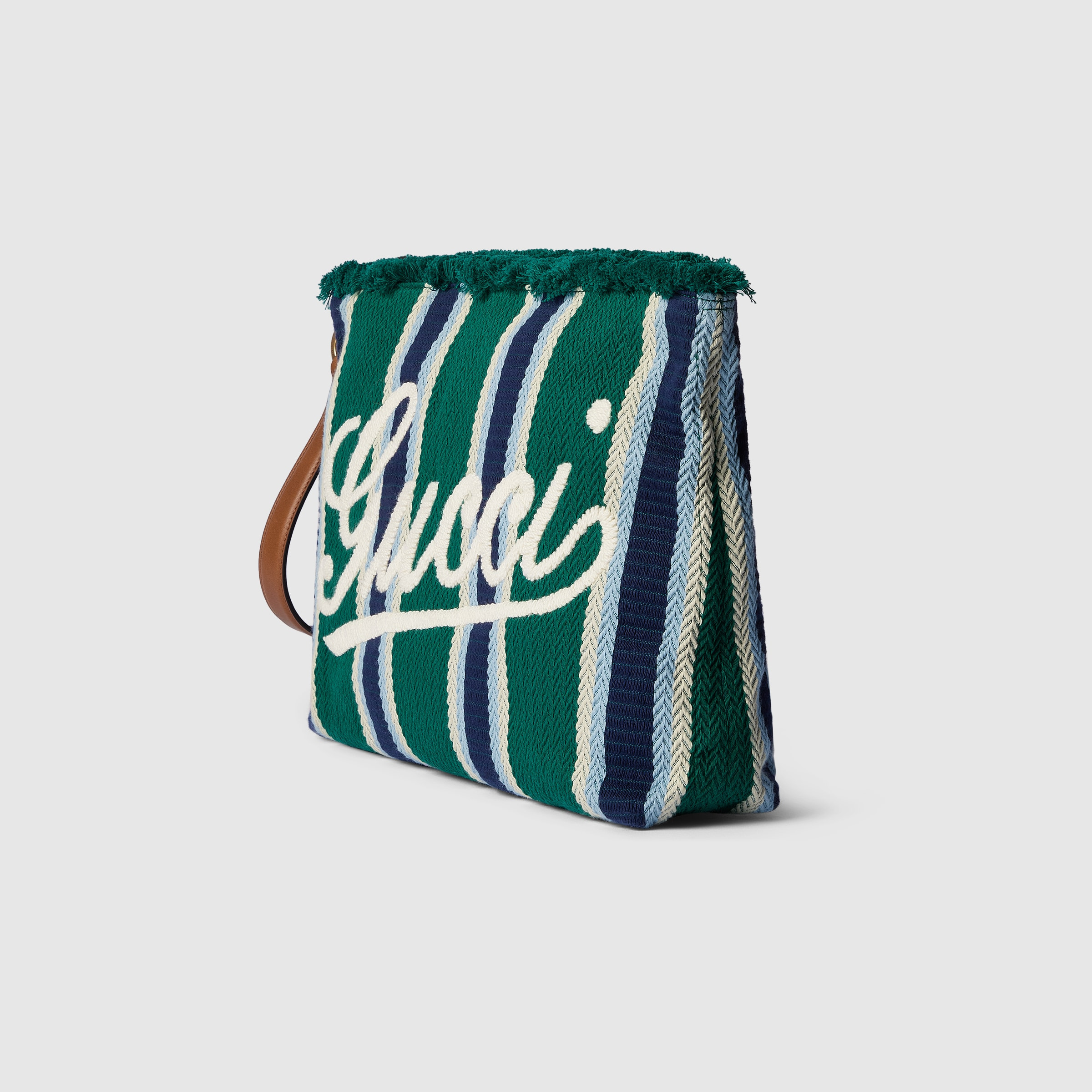Large embroidered canvas pouch - 2