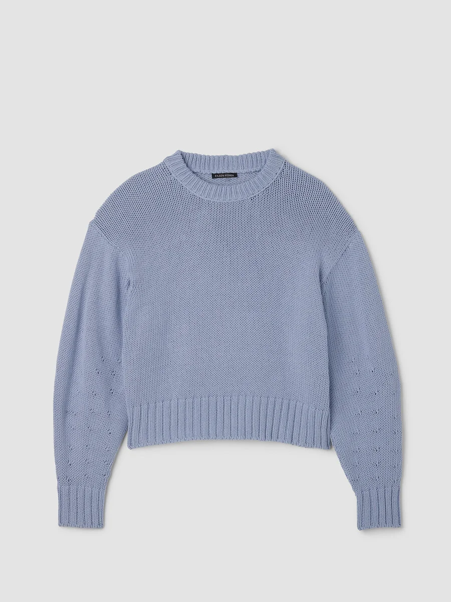 Peruvian Organic Cotton Cord Jersey Crew Neck Top - 1