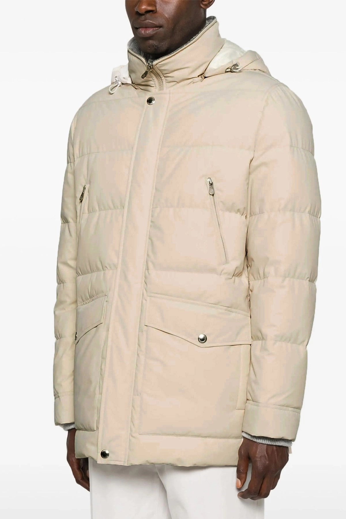 Brunello Cucinelli Men Knit Insert Down Jacket - 2