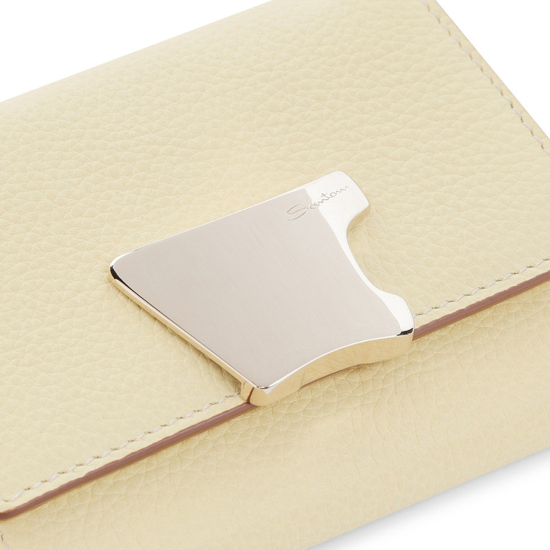 Yellow tumbled leather wallet with coin pocket 3