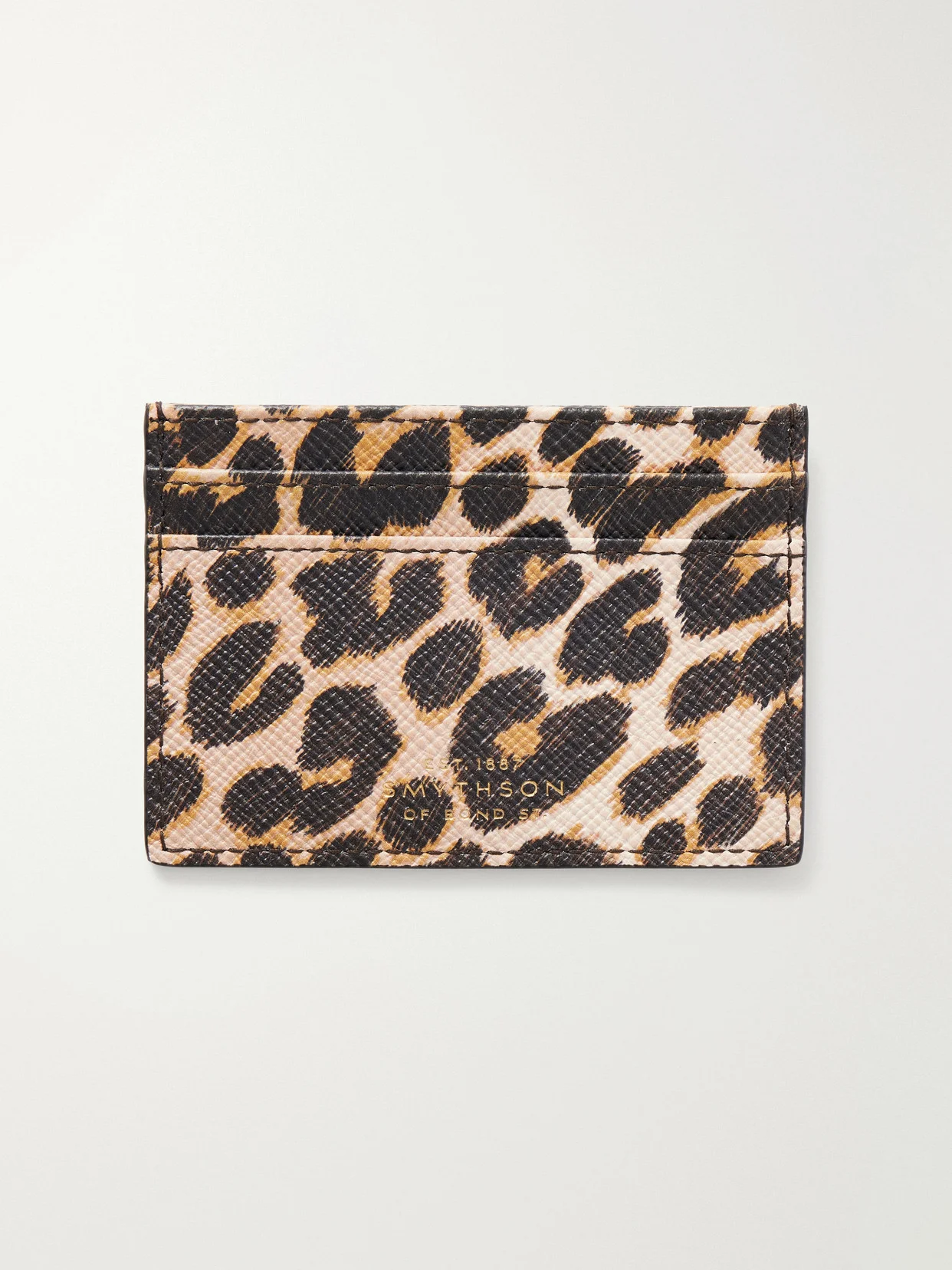 Panama Leopard-printed Leather Cardholder - 1