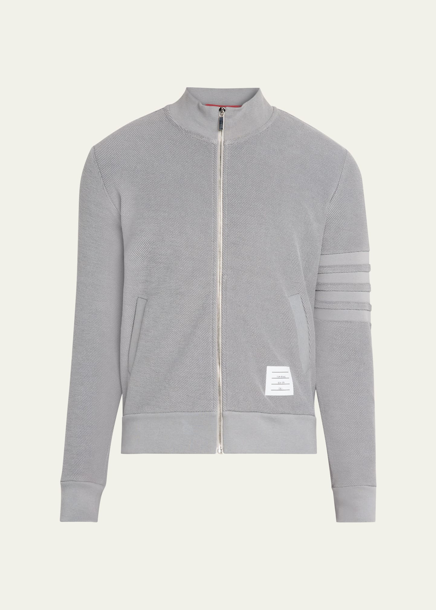 Men's Cotton 4-Bar Stripe Full-Zip Sweater - 1