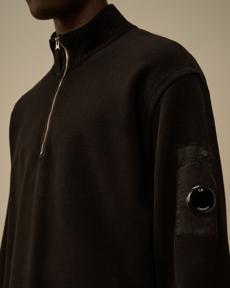 Brushed Emerized Diagonal Fleece Half Zip Lens Sweatshirt 5