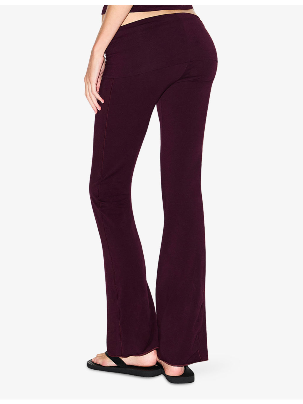 Foldover Flared-Leg Cotton-Jersey Trousers - 3