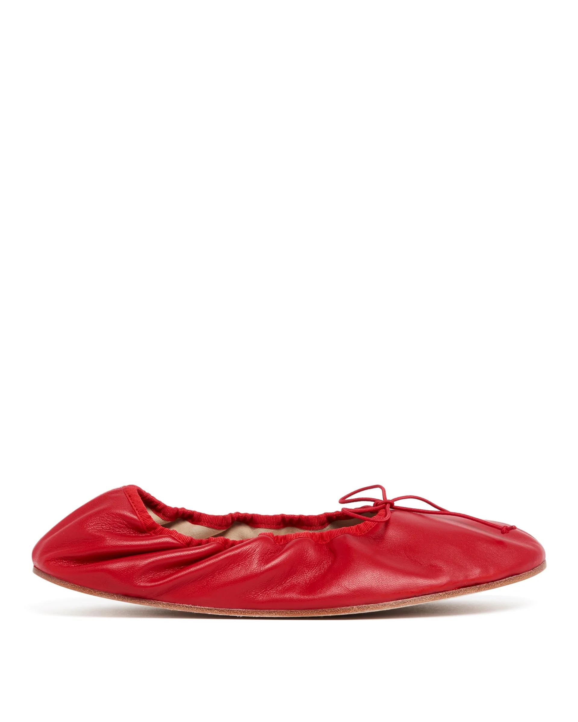 Red Rounded Flat Ballet Flats - 1
