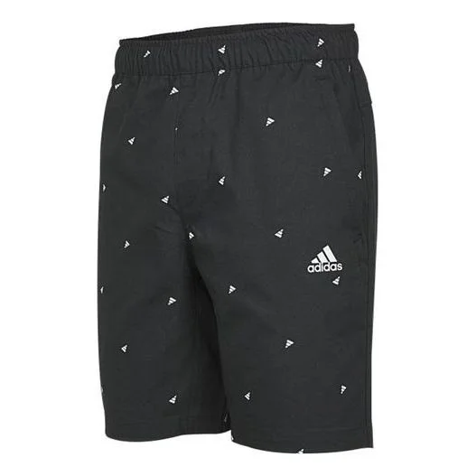 adidas Fi Short Aop Logo Printing Athleisure Casual Sports Shorts Black GP0948 - 1