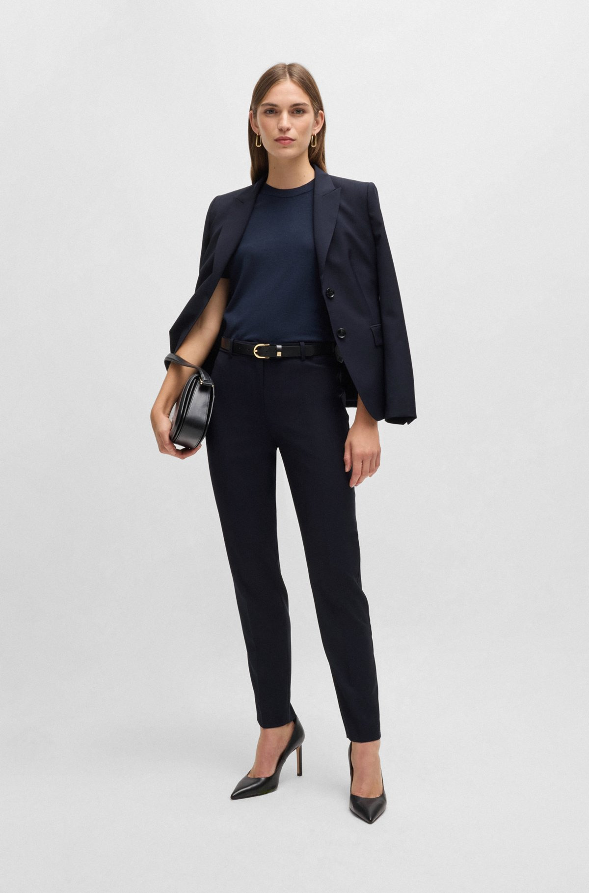 REGULAR-FIT TAPERED-LEG PANTS IN CHECKERED VIRGIN WOOL - 3
