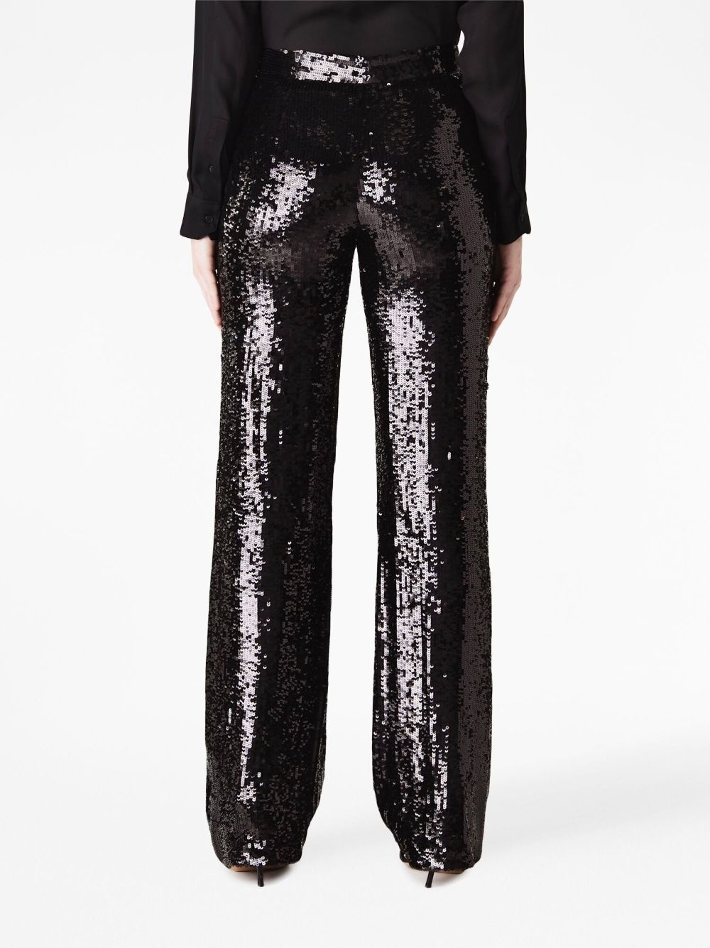 sequin-embellished flared trousers - 3