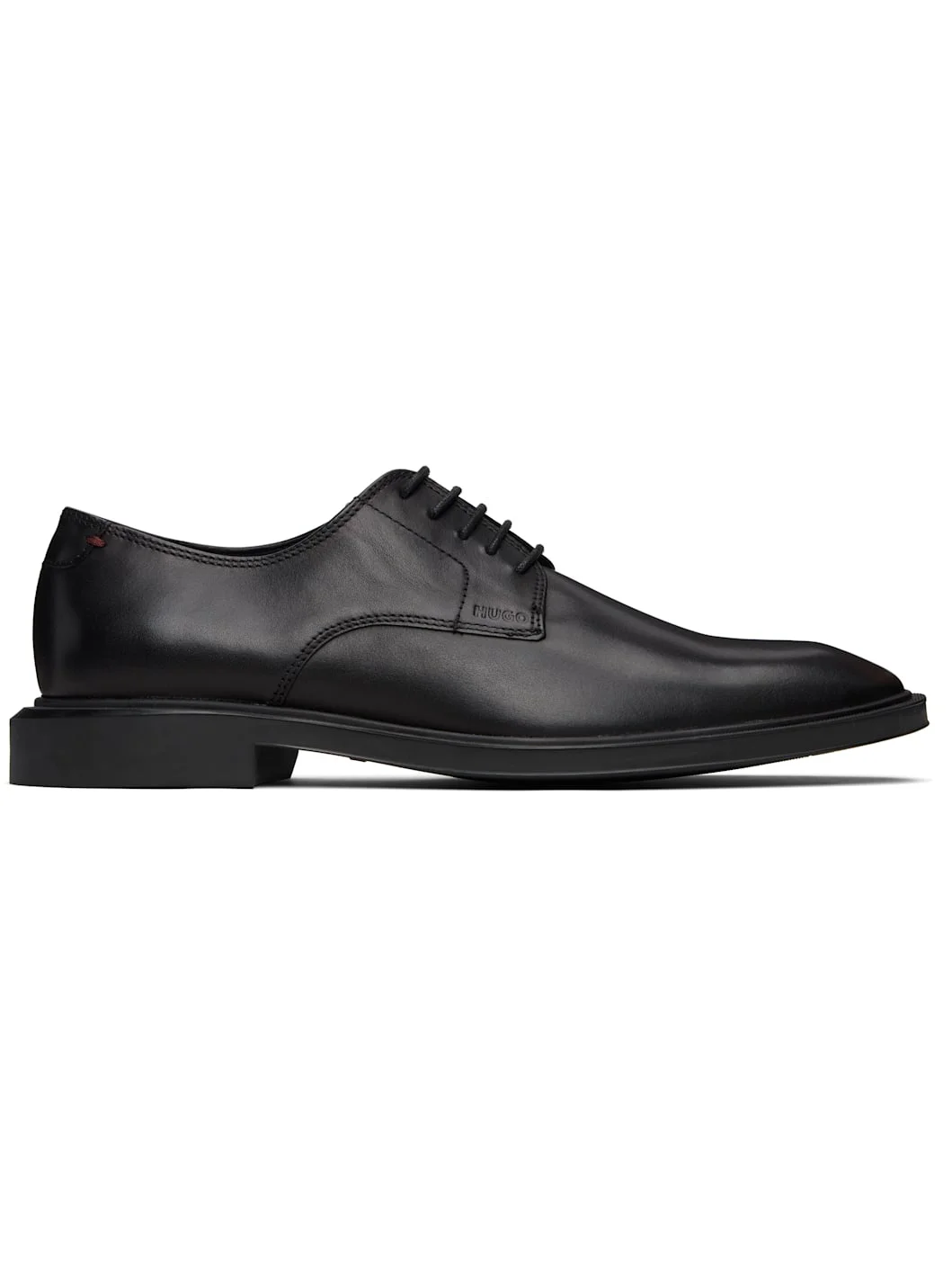 Black Rubber-Sole Leather Derbys - 1
