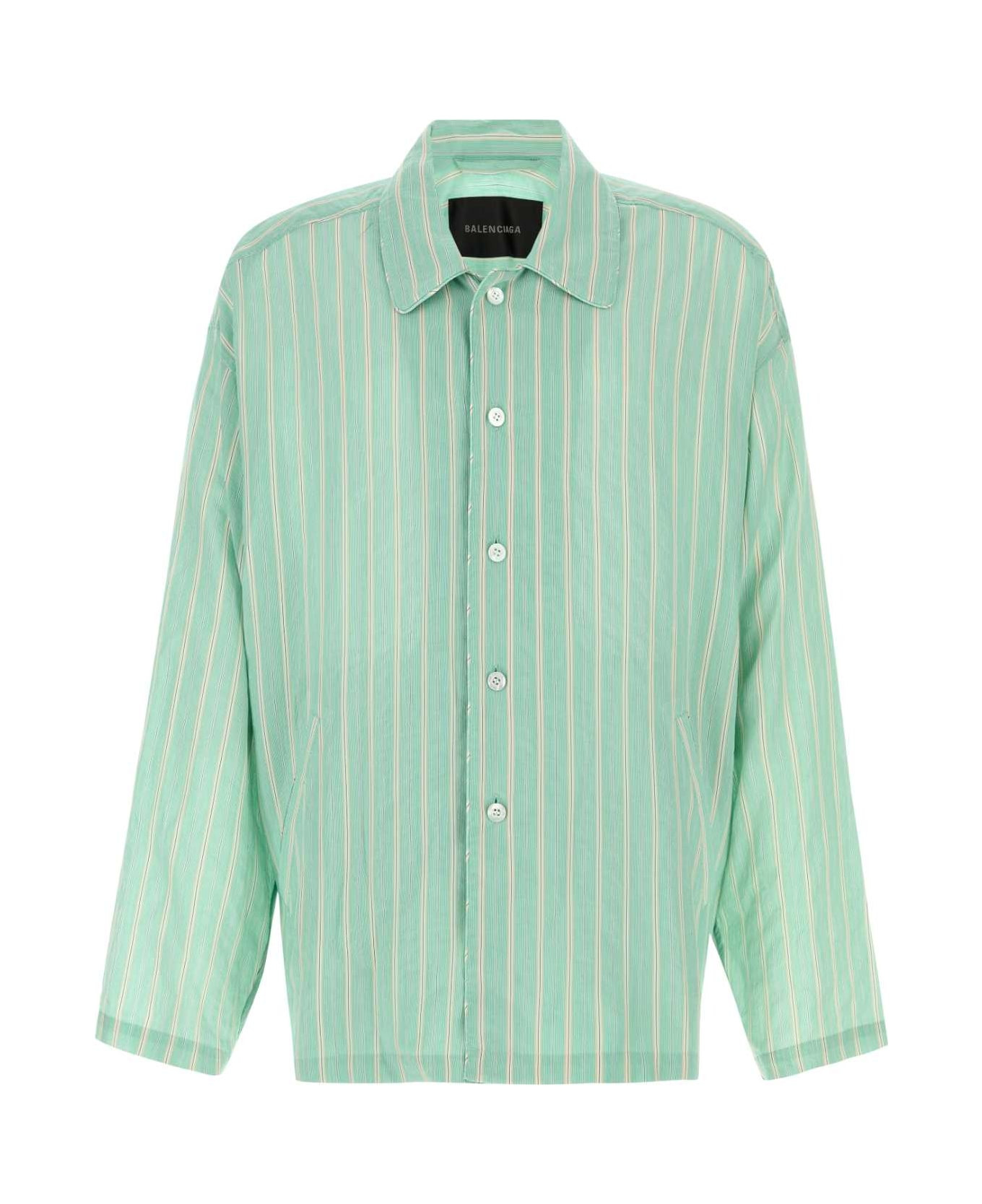Embroidered Cupro Blend Oversize Shirt - 1