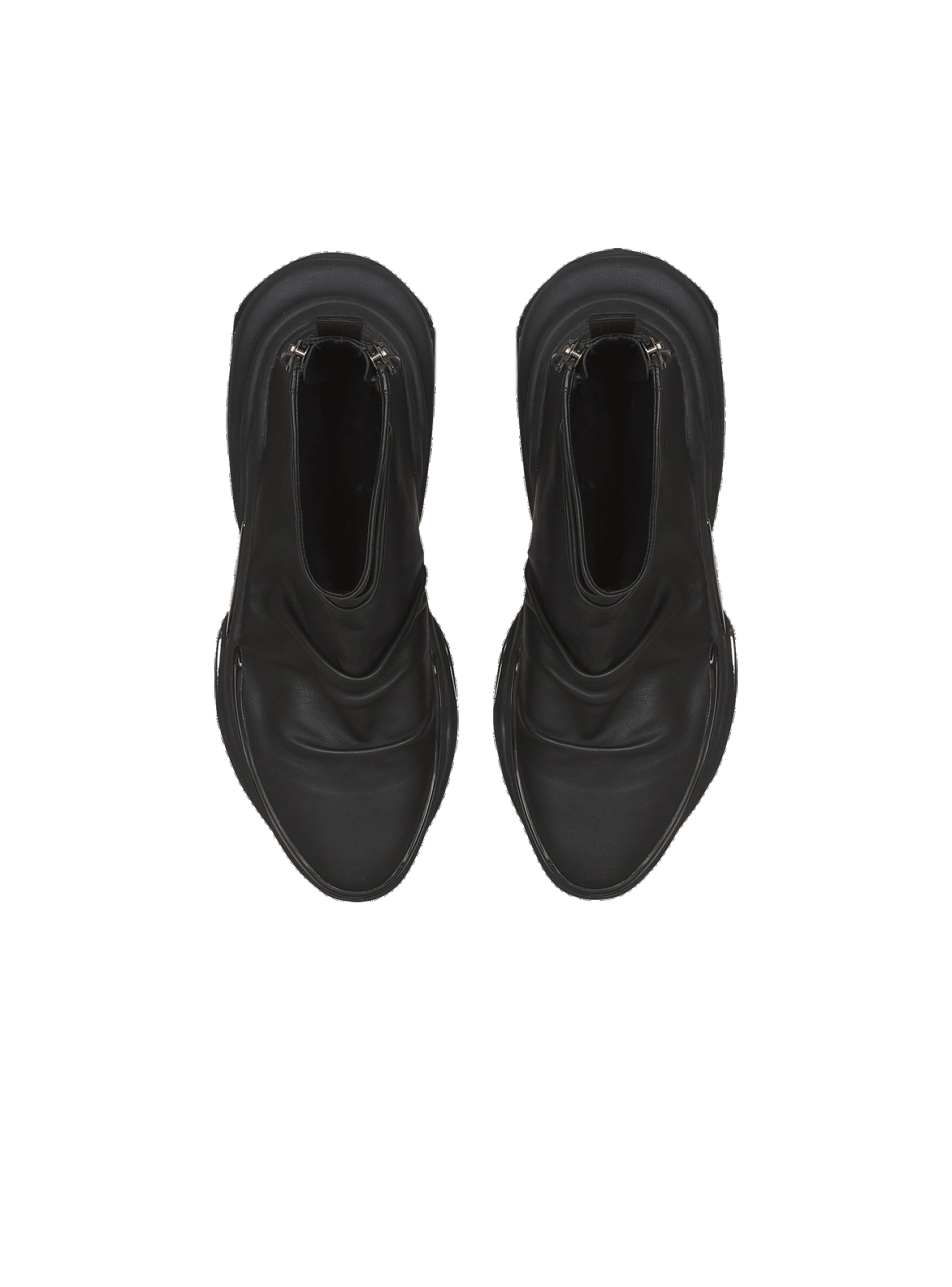 Draped leather B-Bold high-top sneakers - 3
