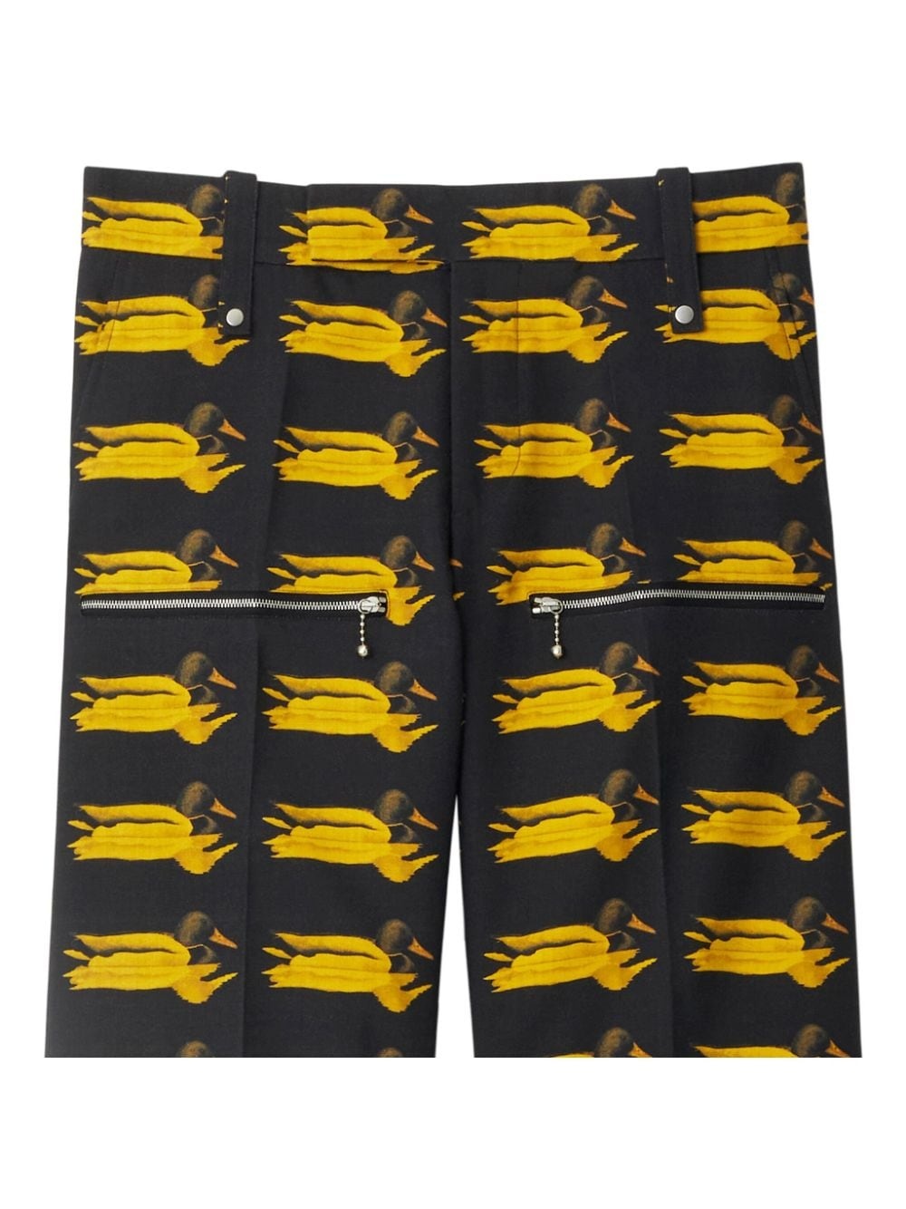 Duck-print wool trousers - 2
