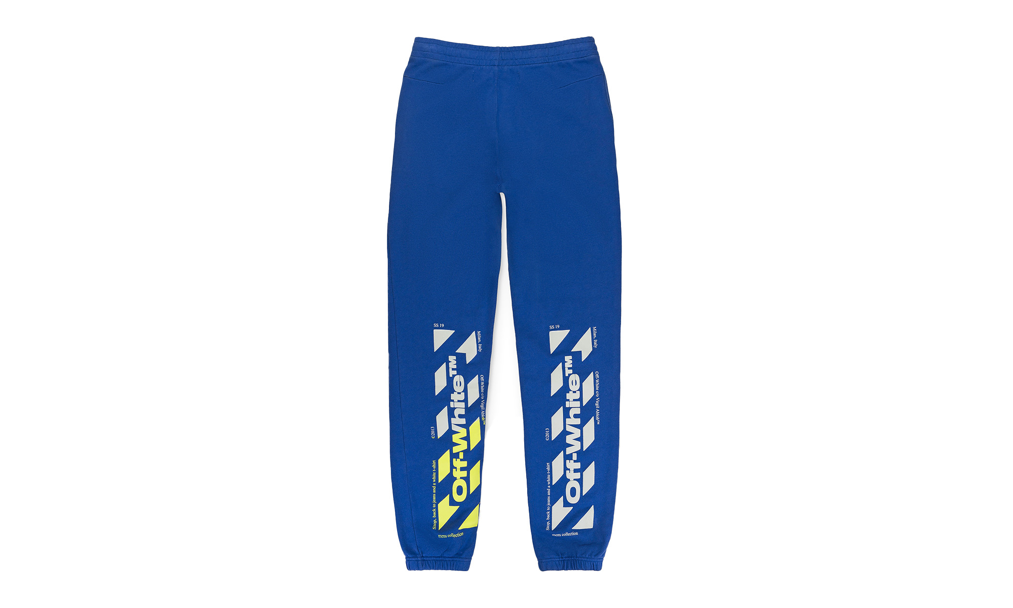 SPLIT LOGO SLIM SWEATPANTS "Blue/Yellow" - 2