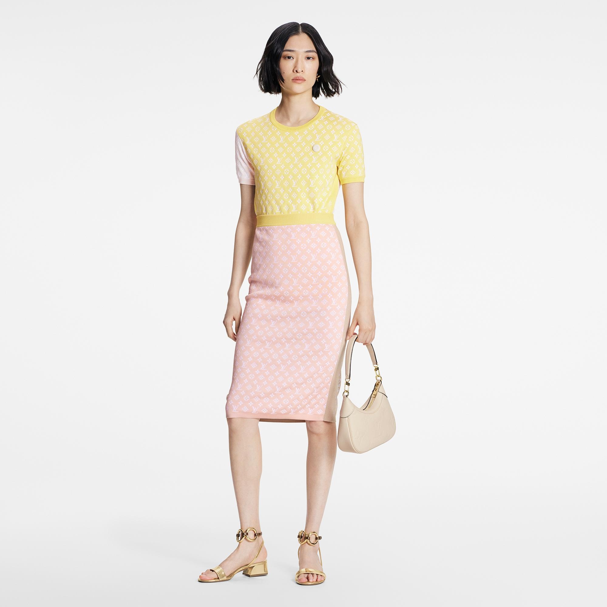 Pastel Monogram Knit Tube Skirt - 2