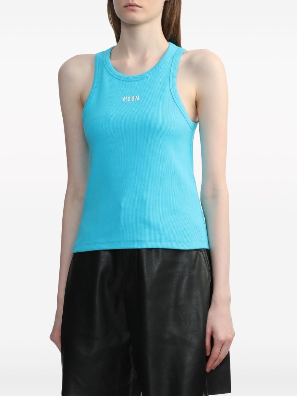logo-embroidered tank top - 3