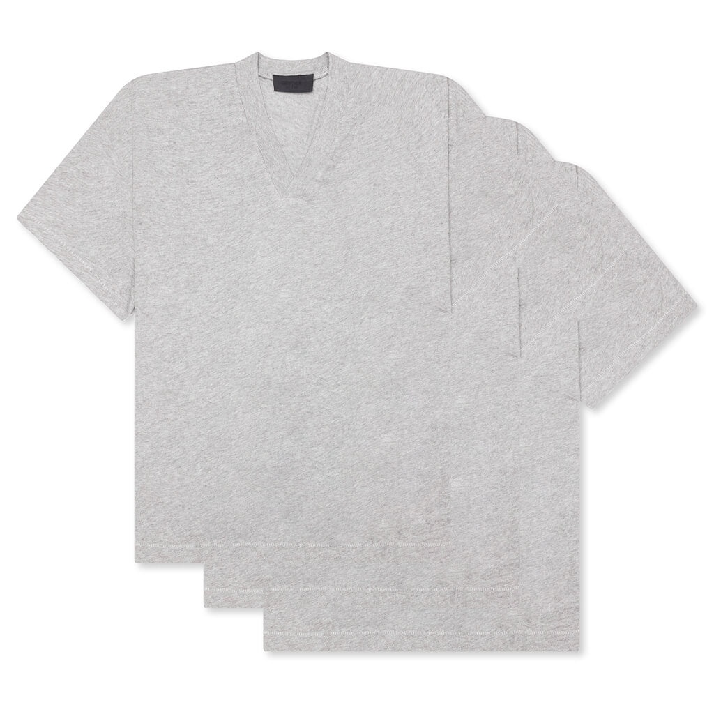 3-PACK ESSENTIAL V-NECK TEE - DARK HEATHER - 1