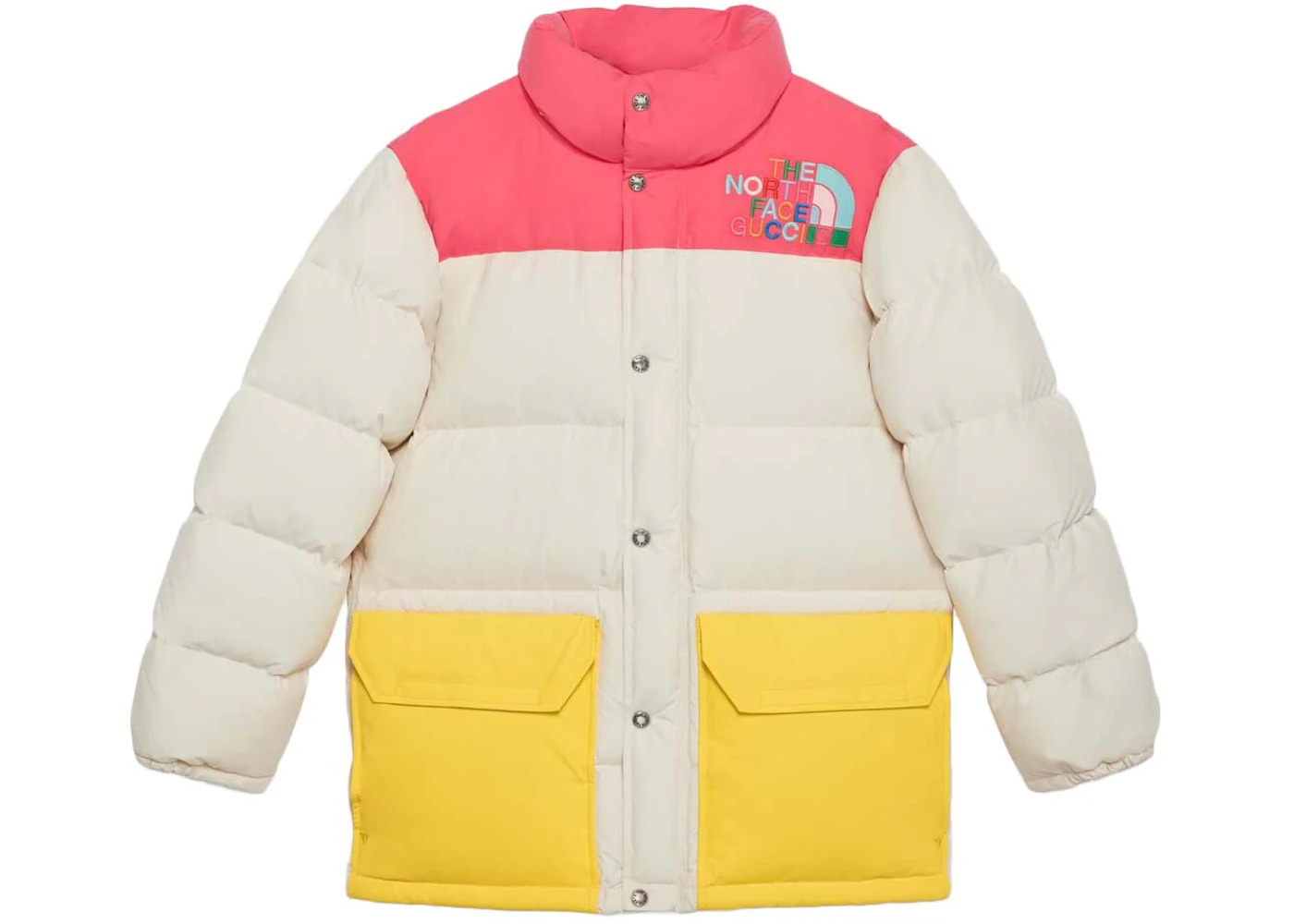 Gucci x The North Face Down Jacket Ivory/Dark Pink/Yellow - 2