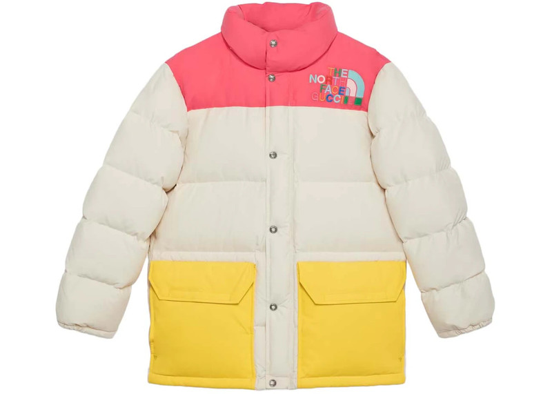 GUCCI Gucci x The North Face Down Jacket Ivory/Dark Pink/Yellow outlook
