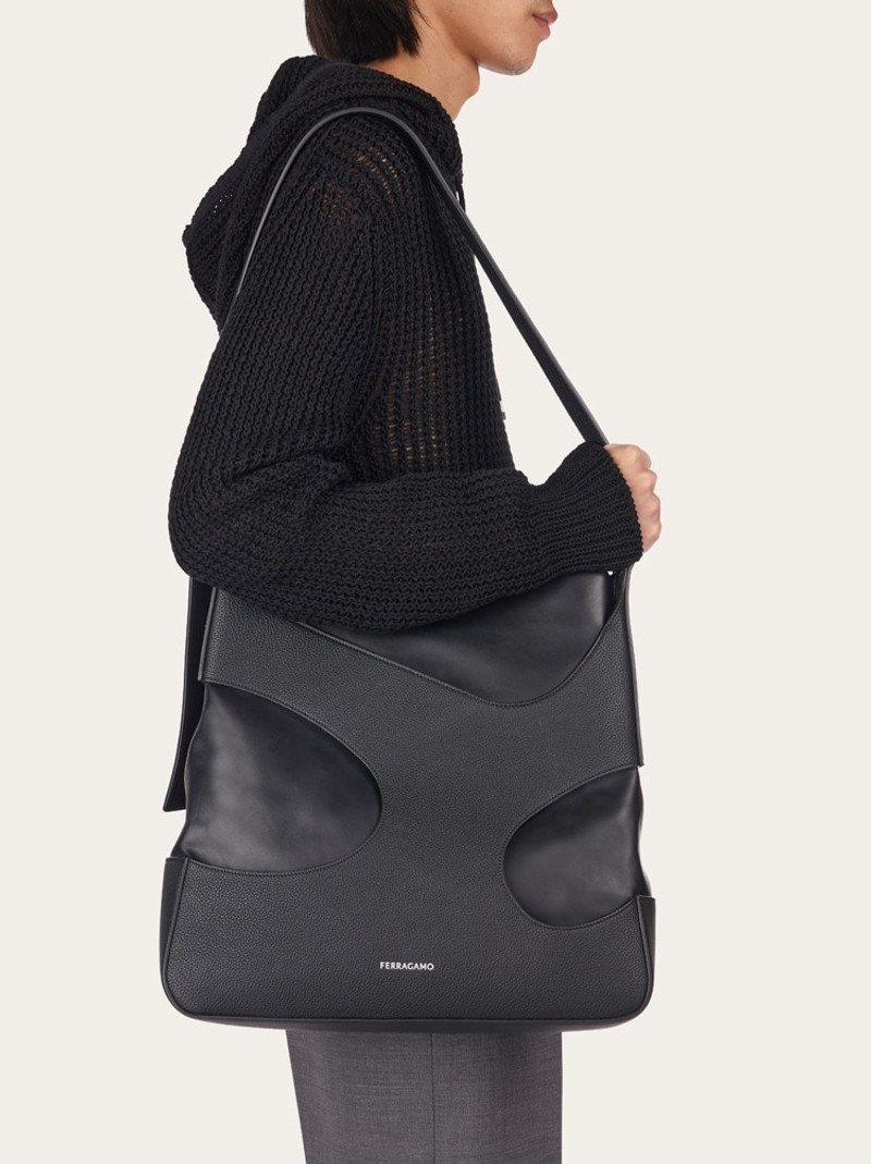 FERRAGAMO SHOULDER BAG WITH CUT-OUT DETAILING outlook