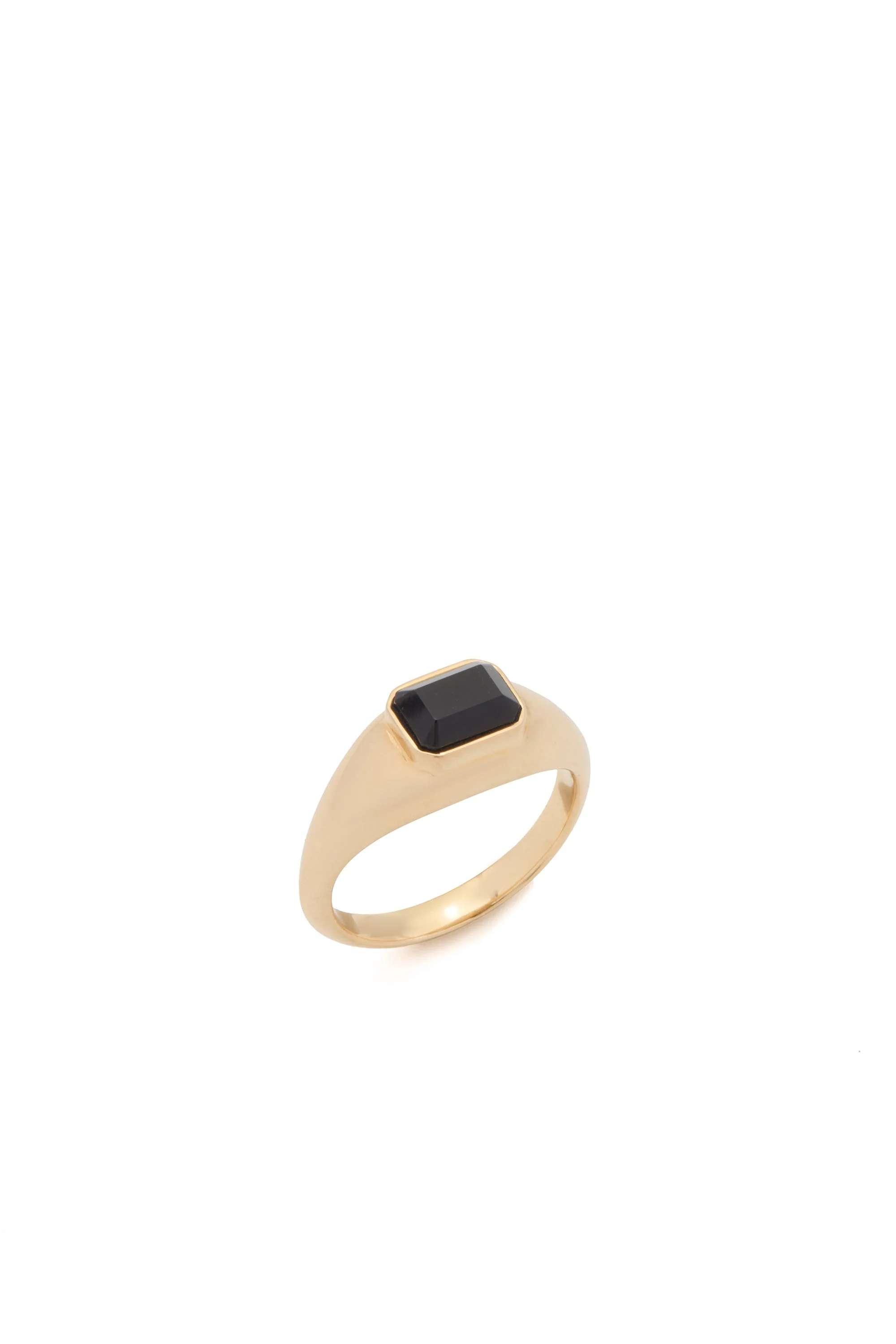Small Ring in 18K Yellow Gold & Onyx - 1