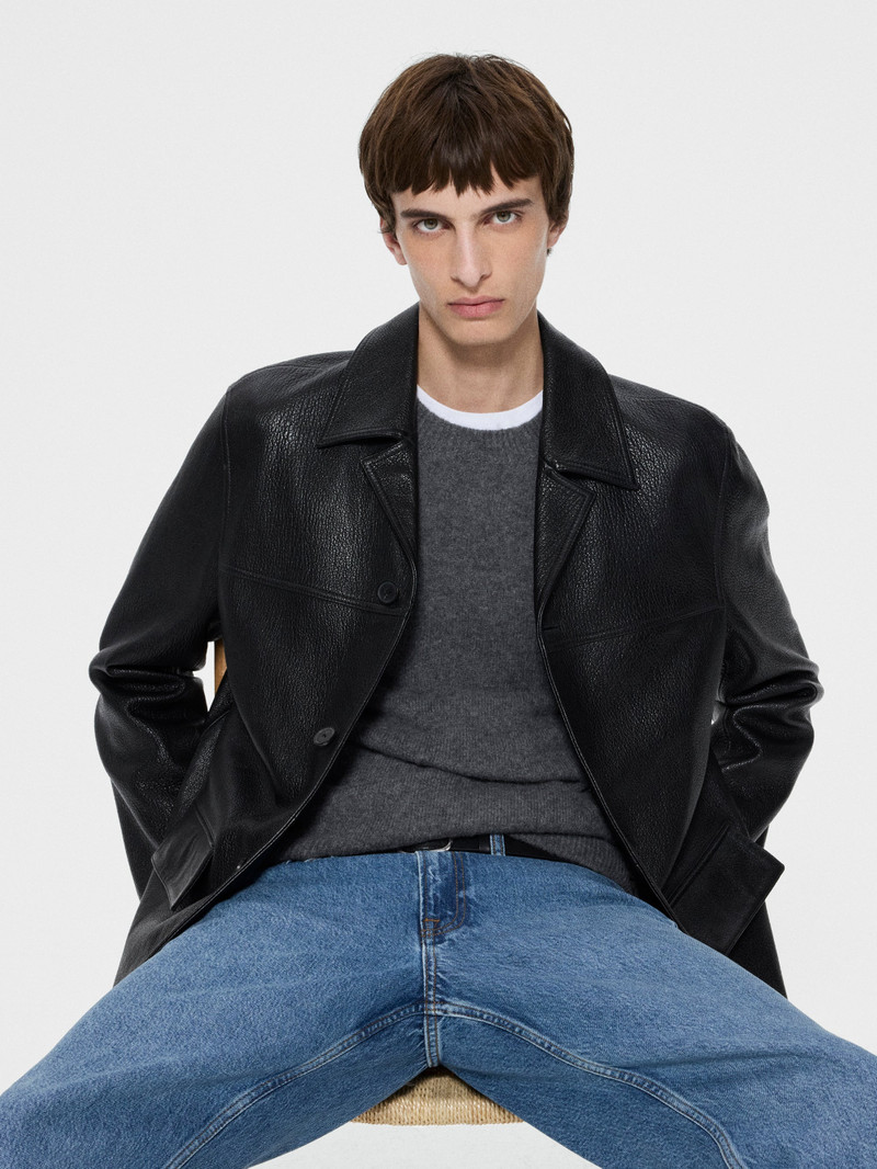 FRAME Leather Jacket in Black outlook