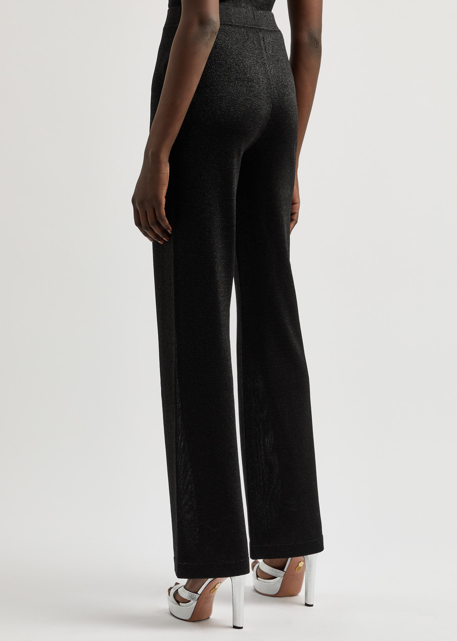Metallic-weave knitted trousers - 3